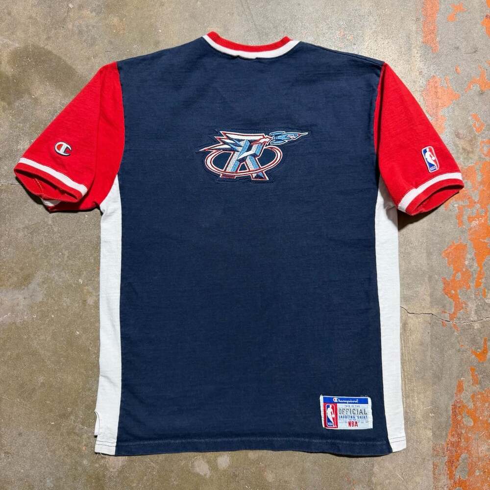 Vintage 90s Champion Houston Rockets NBA Official Shooting Shirt L